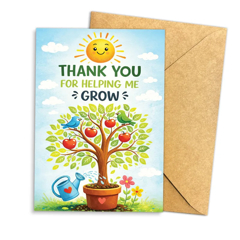 Sky Apple Tree Thank You Card for Educators