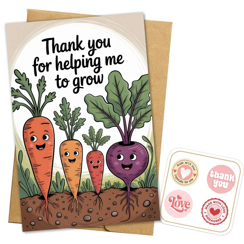 Carrots Beets Vegetables Thank You Card for Mentors and Teachers
