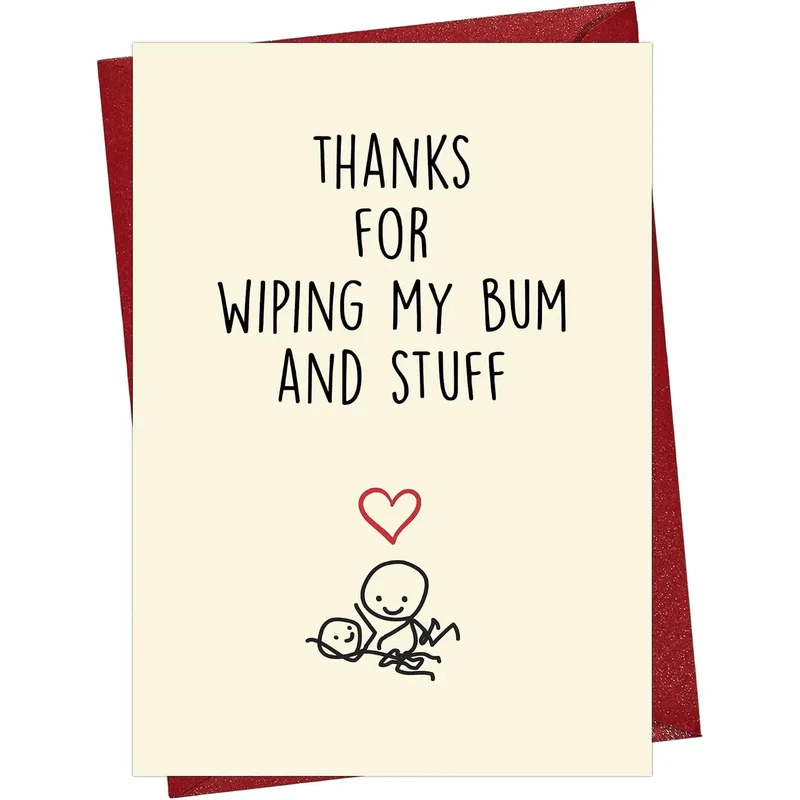 Parent Thank You Card with a Cheeky Bum Joke