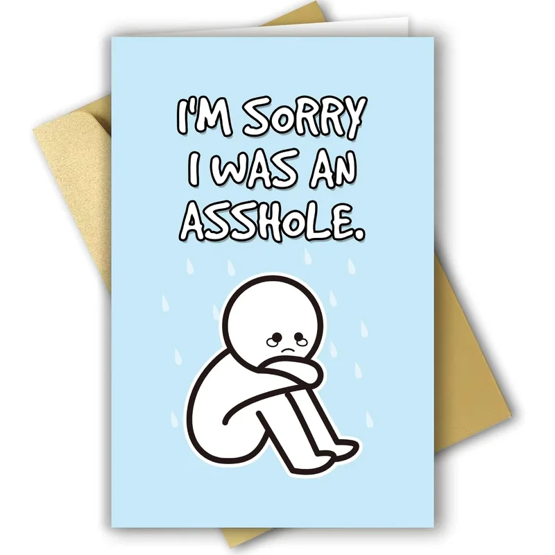 Sorry for Being Mean Card: A Blue Apology That Owns It