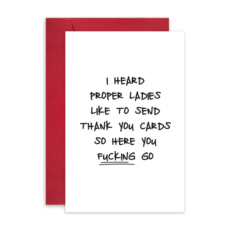 Rude Thank You Card for Besties Who Appreciate Sarcasm