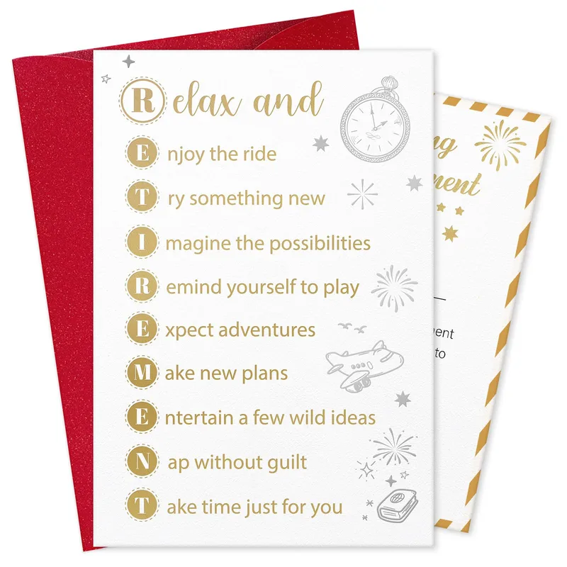 Retirement Acronym Card: Relax and Enjoy the Ride