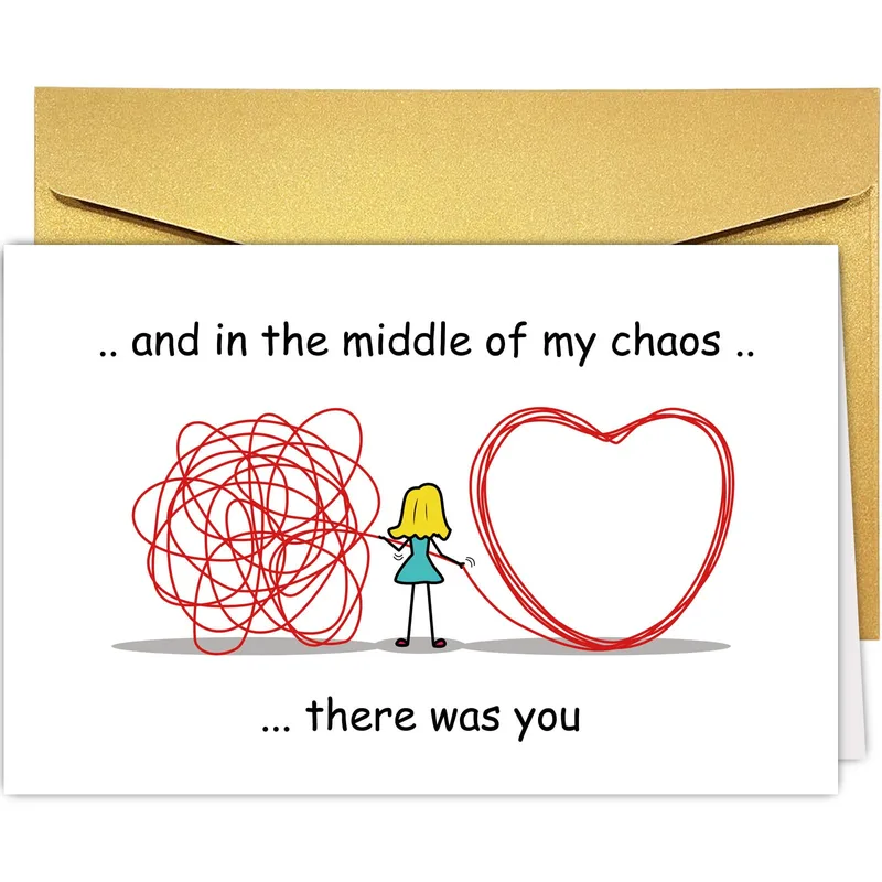 Chaos Love Card: A Red Scribble Heart for You