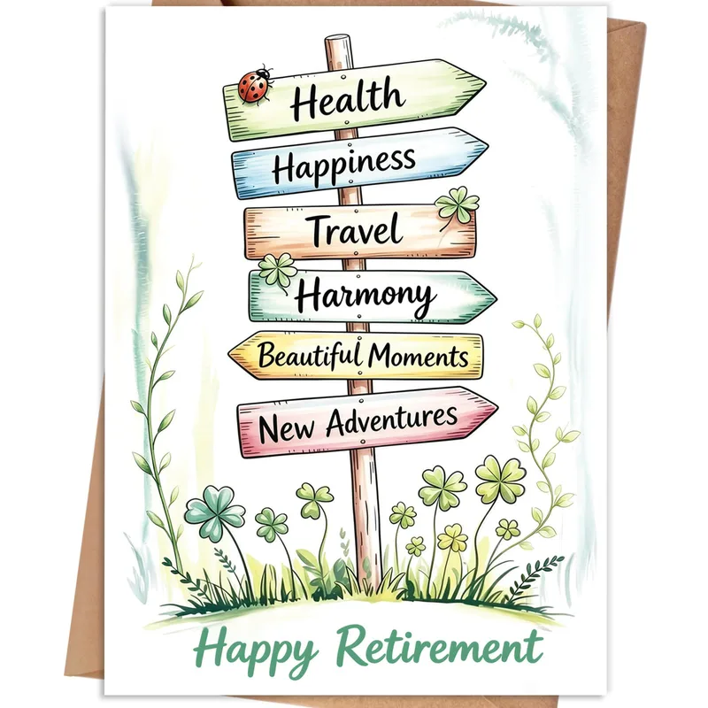 Retirement Adventures Card: Signpost of Good Years Ahead