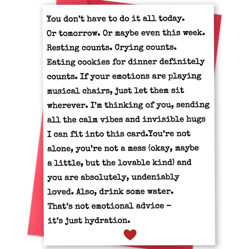 Self Care Card: Permission to Rest, Cry and Drink Water