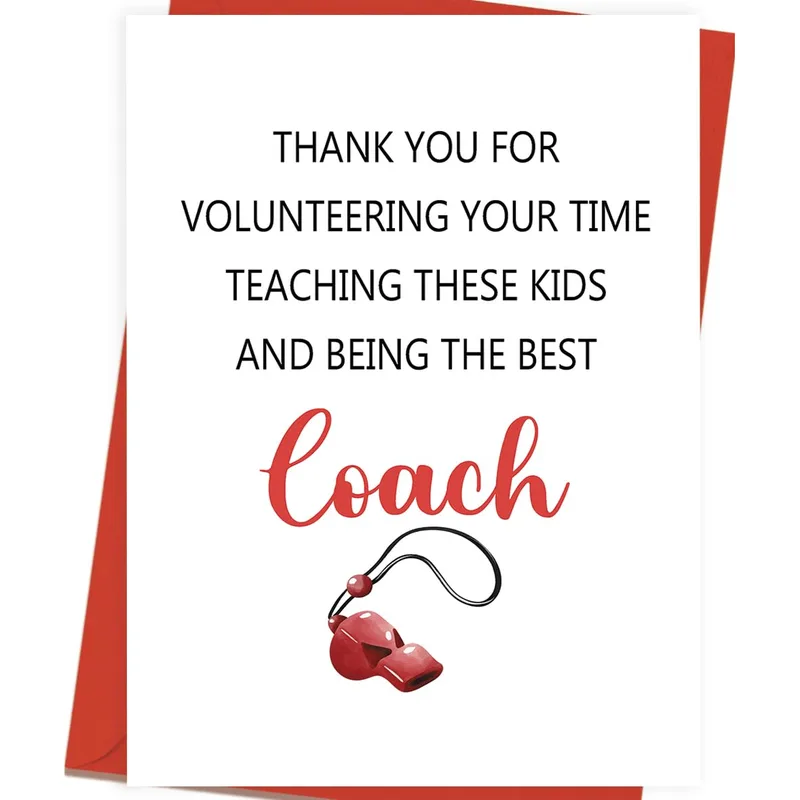Volunteer Coach Thank You Card for Your Team Hero