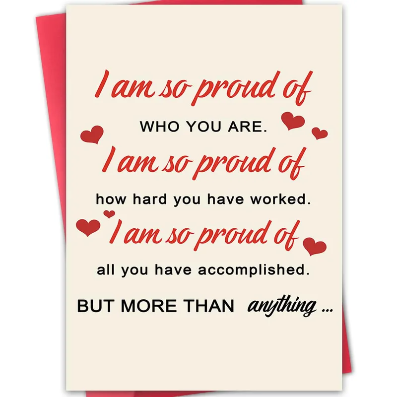 I Am So Proud Card: Heartfelt Words for Someone You Admire