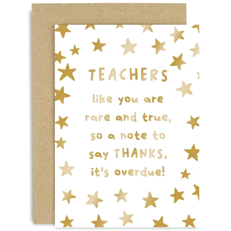 Rare and True Teacher Card: A Gold Star Thank You