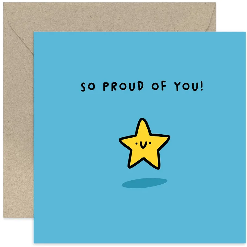 Cute Star Congrats Card: So Proud of You
