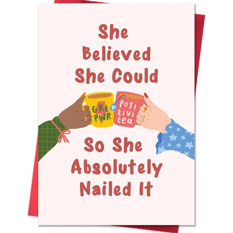 Nailed It Congratulations Card with Two Clinking Mugs