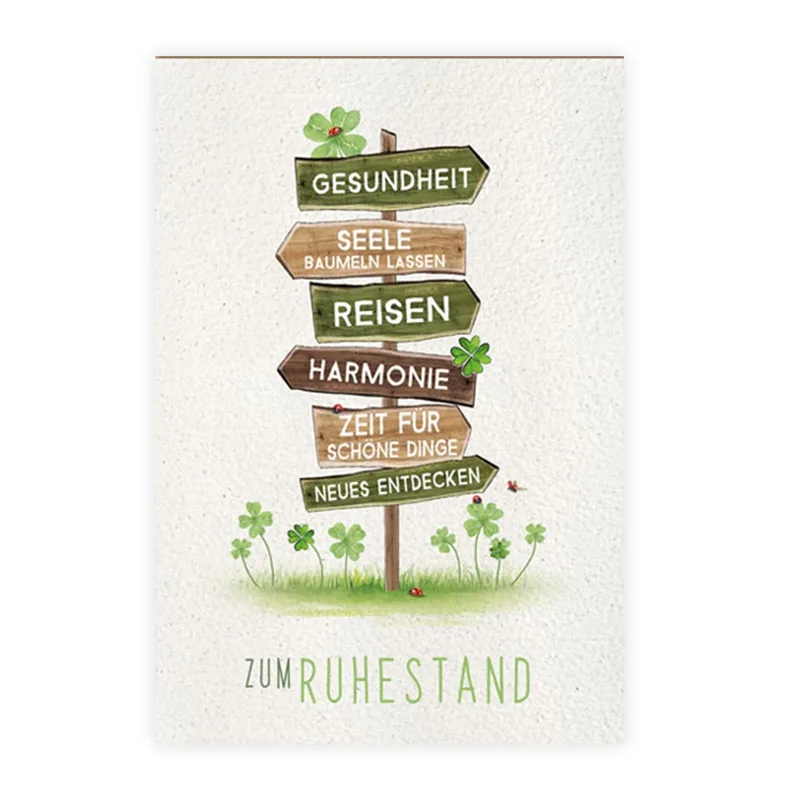 Gesundheit Seele Baumeln Lassen Card for Your Retirement