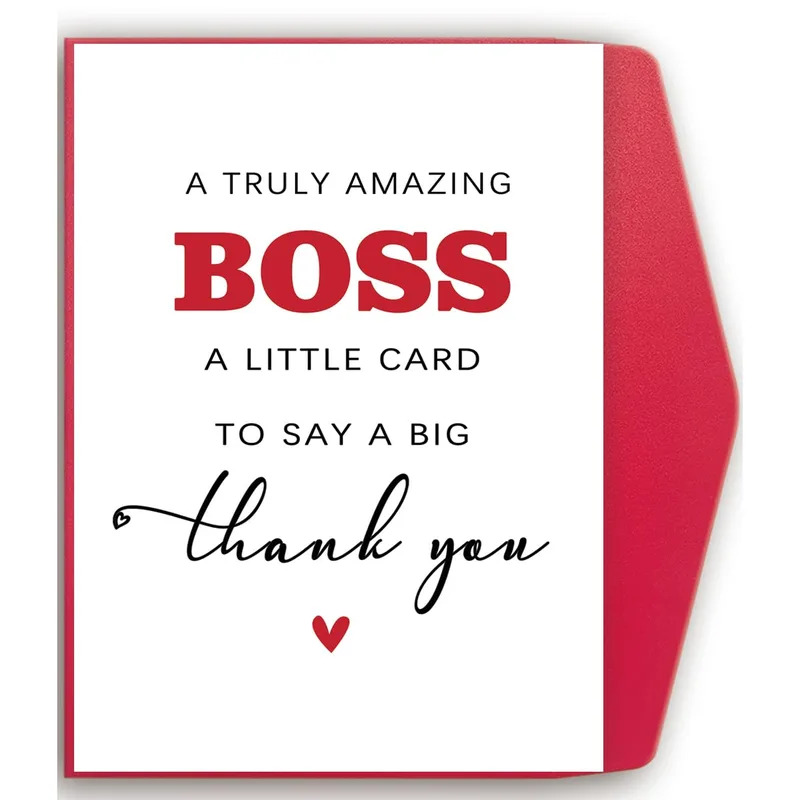 A truly amazing Boss Card: red and white thank you design
