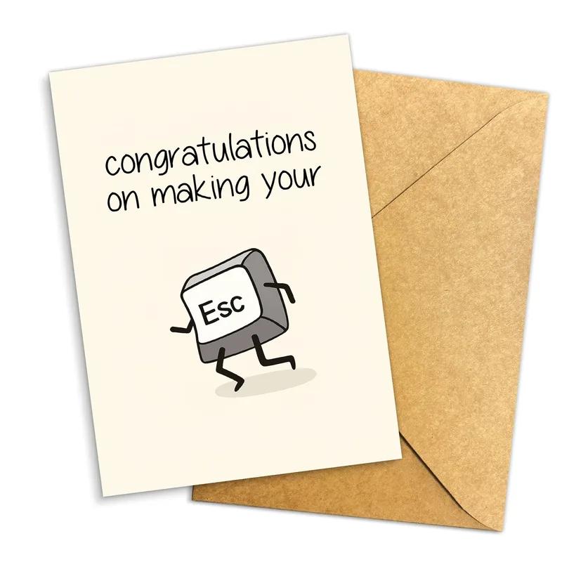 Escape Key Card: Congratulations on Making Your Move