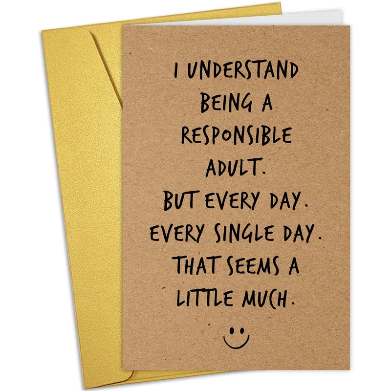 Responsible Adult Card for Your Overworked Friend