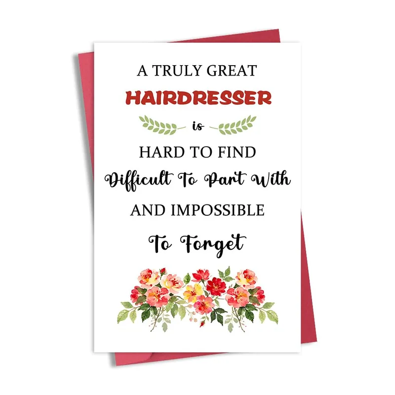 Great Hairdresser Card with Red Floral Roses