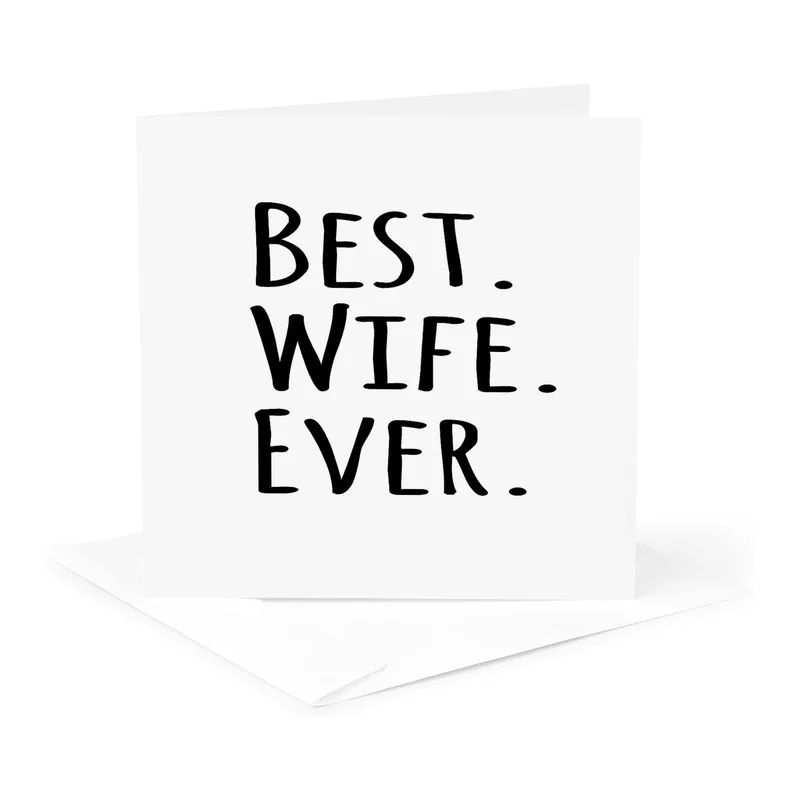 Best Wife Ever Card: Simple Black Text Design