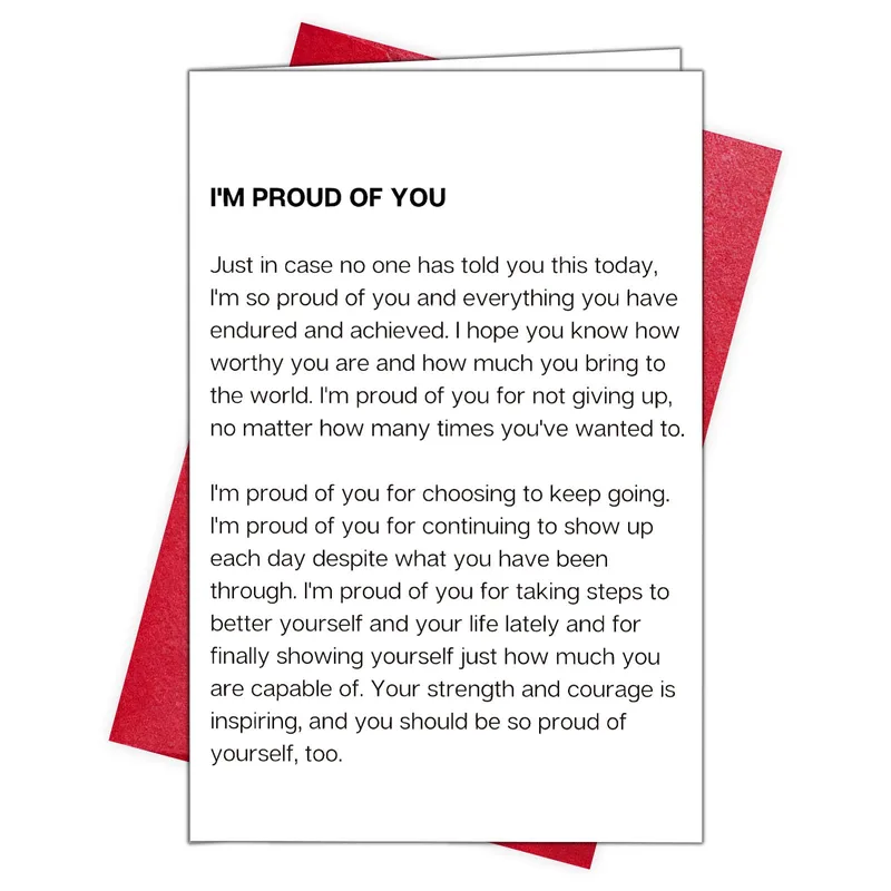 Plain Text Red Envelope Card: a heartfelt I'm Proud of You