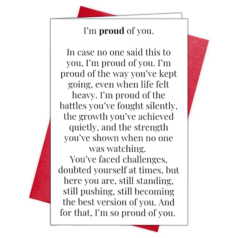 Black Serif Text Only Card: a proud of you greeting card