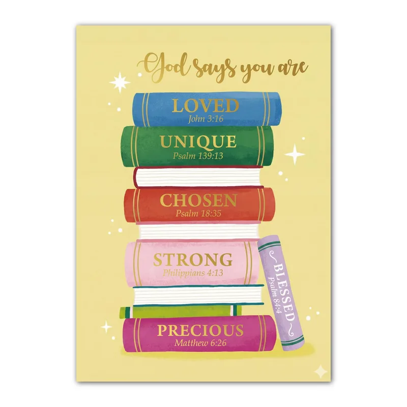 Bible Verse Stack Card: Stacked Books of Encouragement