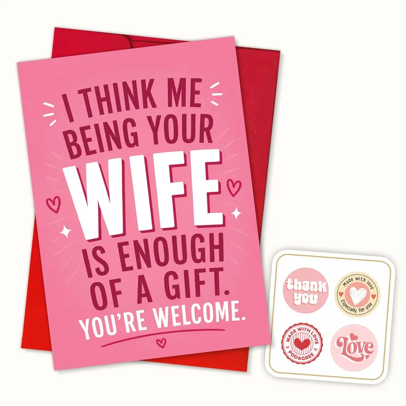 Wife Gift Card: A Bold Pink Joke for Your Wife