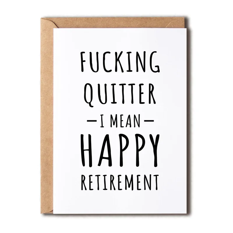 Black Text Minimalist Card for a Retiring Coworker or Friend
