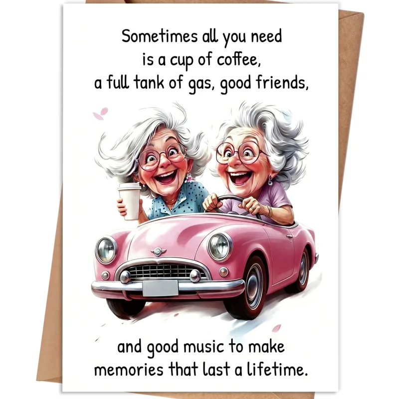 Old Friends Road Trip Card for Besties Who Love Adventure