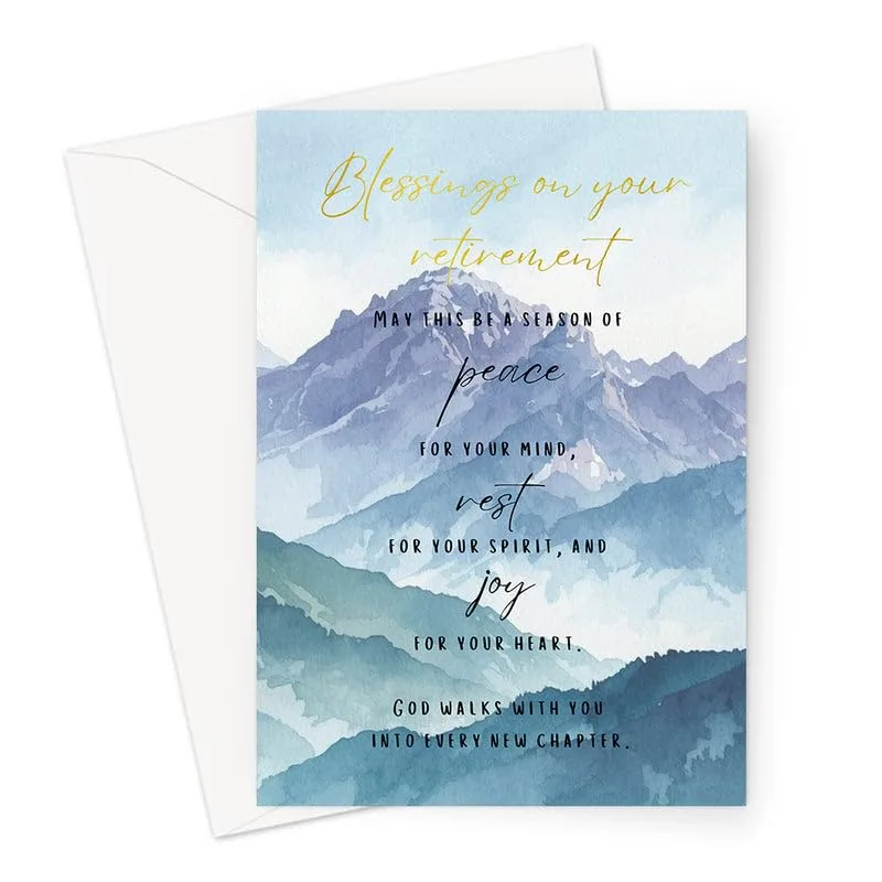 Retirement Mountains Card: Blessings for Your Next Chapter