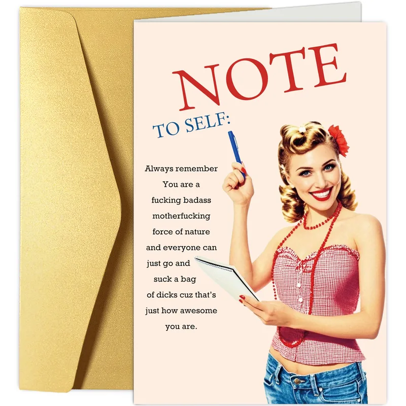 Note to Self Card: A Pinup Pep Talk for Bold Women