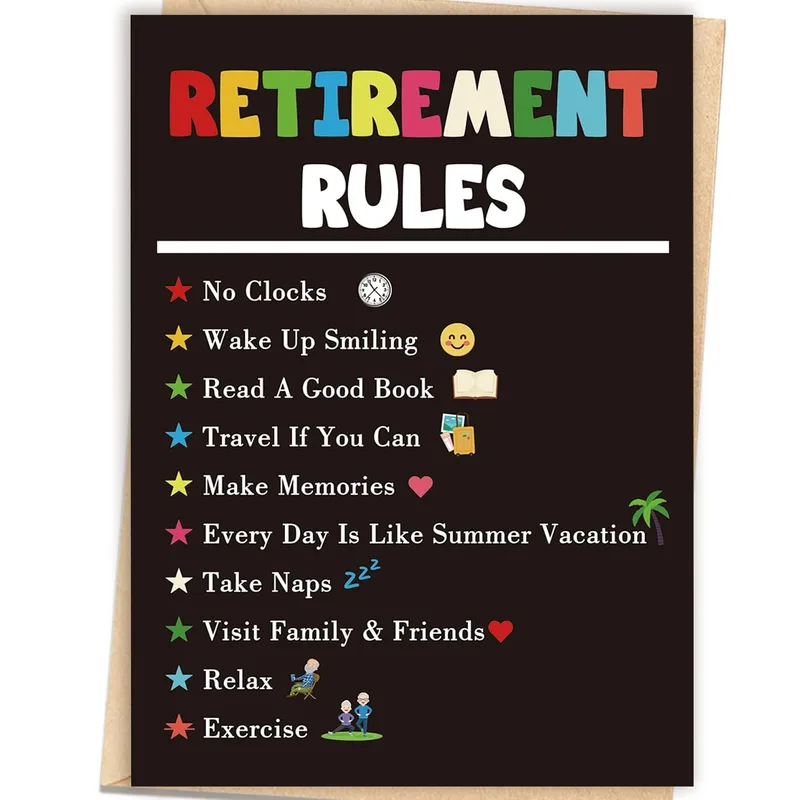 Retirement Rules Card for a Well-Earned Break