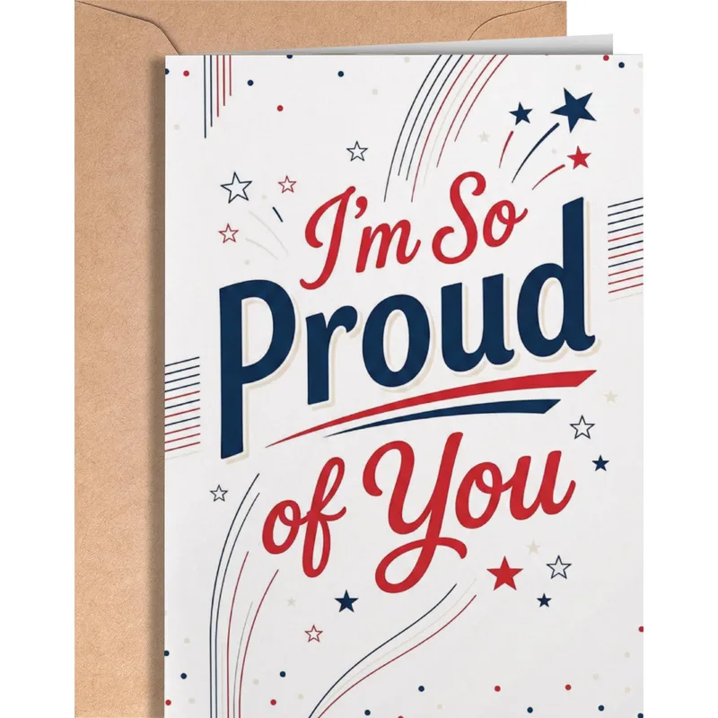 I’m So Proud Card: Red, White and Blue Stars for a Proud Moment