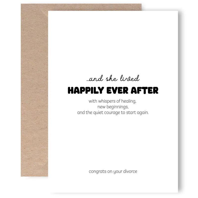 And She Lived Happily Card for a Divorce Celebration