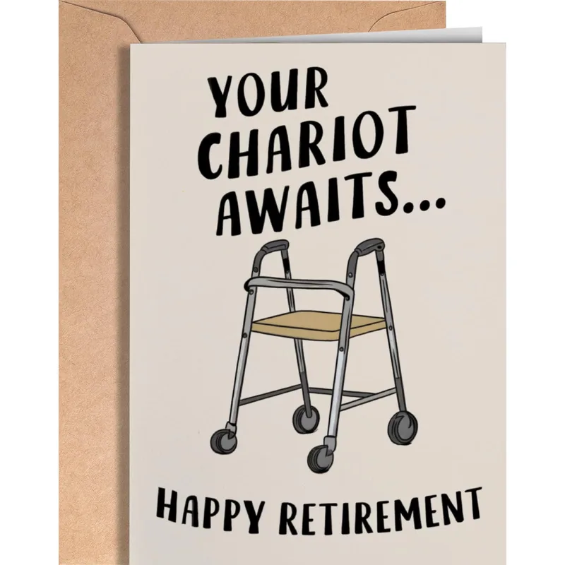 Walker Retirement Card: Your Chariot Awaits