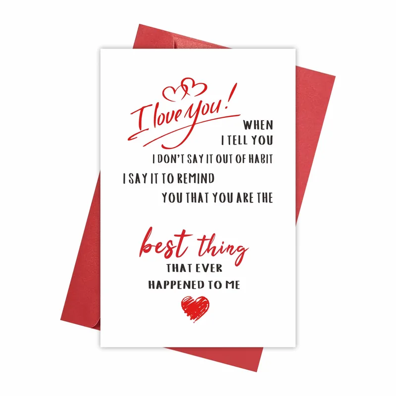 Best Thing Happened Card: A Love Note in Red Script