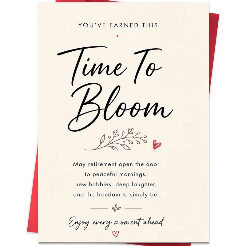 Retirement Bloom Card for Women or Men, Time to Bloom