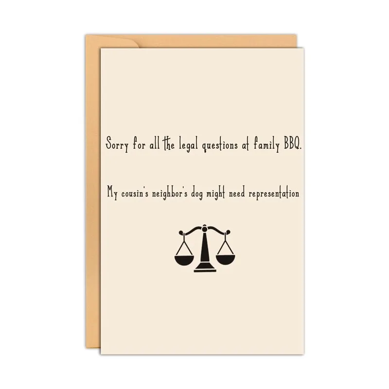 Lawyer Apology Card: Sorry for the Legal Questions at BBQ