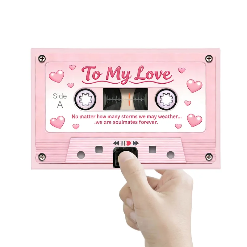 Soulmate Love Card: A Pink Cassette Tape Valentine