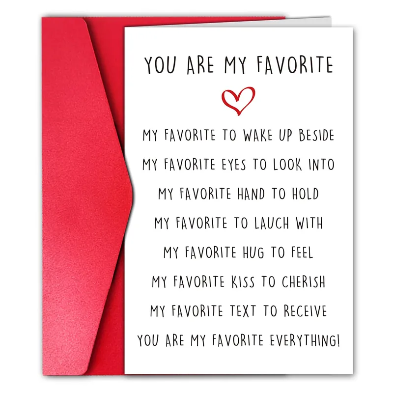 Favorite Person Card: A Sweet Red Heart Message