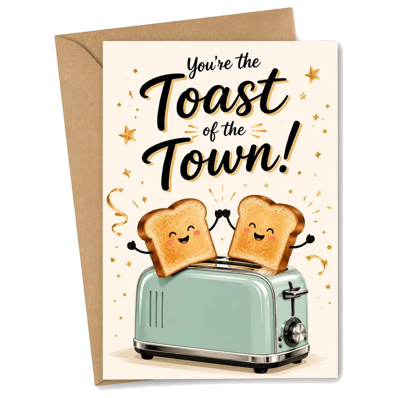 Toast Pun Card: A Funny Congrats for Your Crew