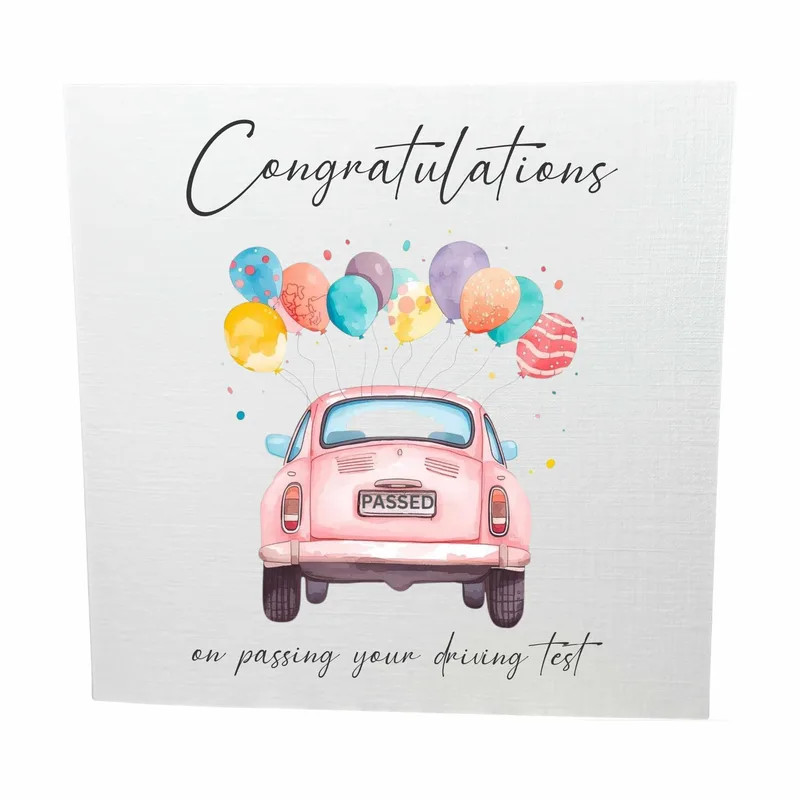 Learner Driver Congratulations Card – Greeting Card in black