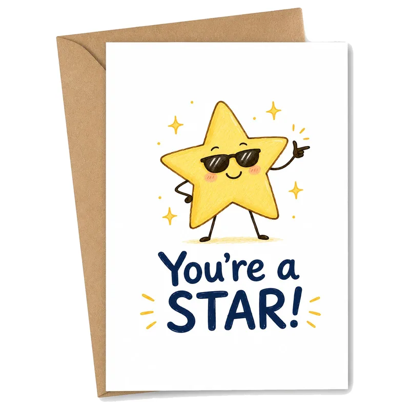 Cool Star Encouragement Card: You're a Star for Your Best Days