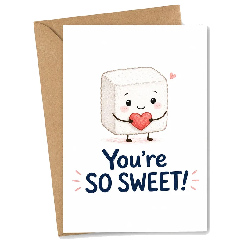 Sweet Love Card: A Cute Sugar Cube Hug for Someone Special