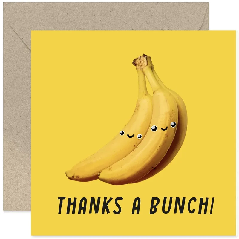Cute Bananas Thank You Card: Thanks a Bunch Greeting Card