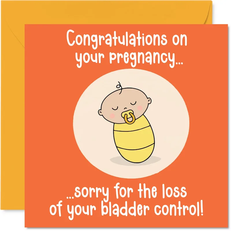 Bladder Control Joke Card for a New Parent-to-Be