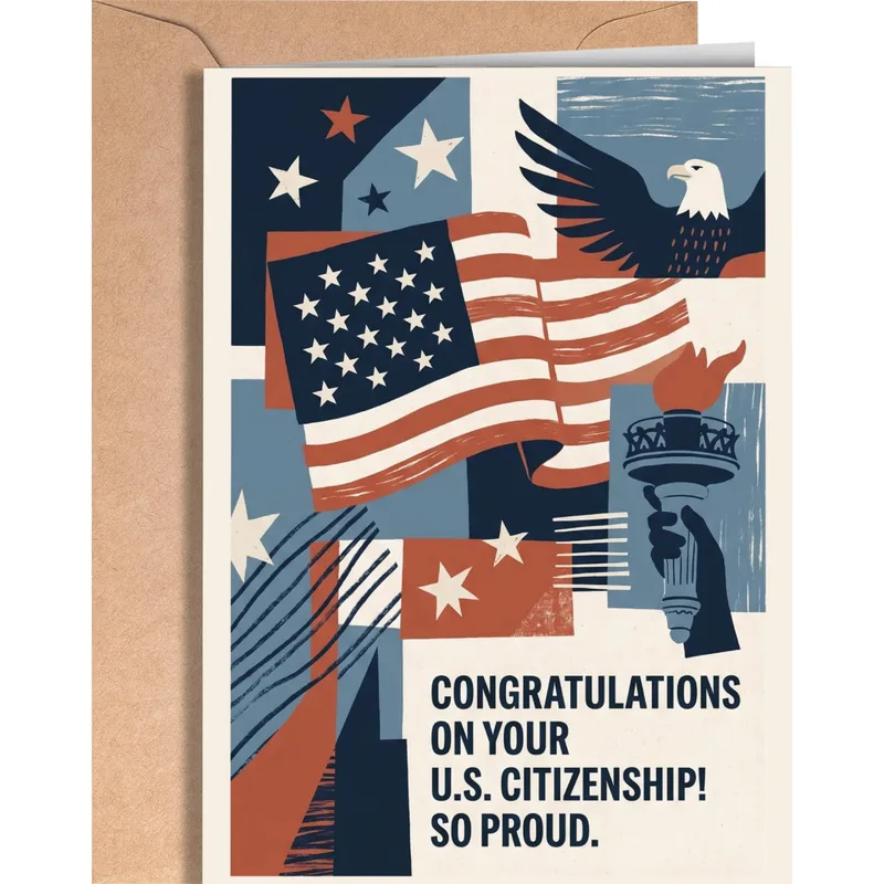 Naturalization Congratulations Card for a New American