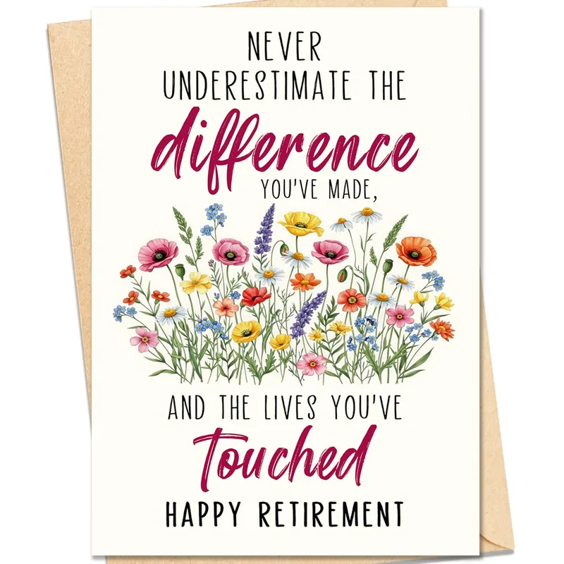 Wildflower Retirement Card: a meadow of thanks for a career well lived
