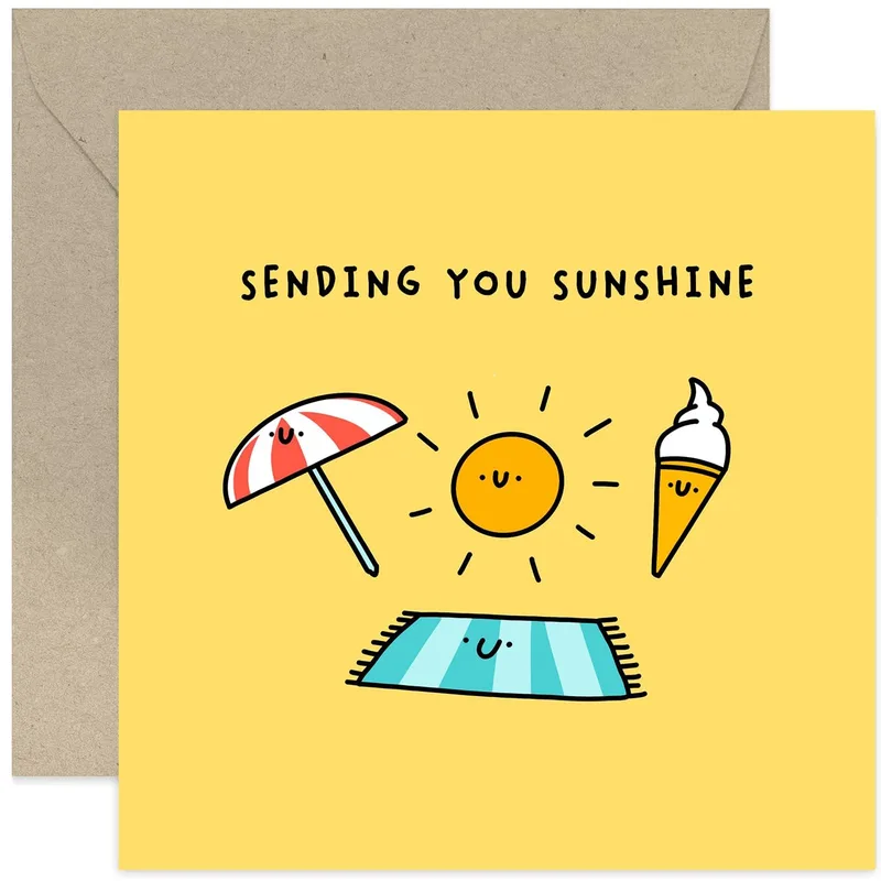 Summer Vacation Card: Sending You Sunshine Wishes