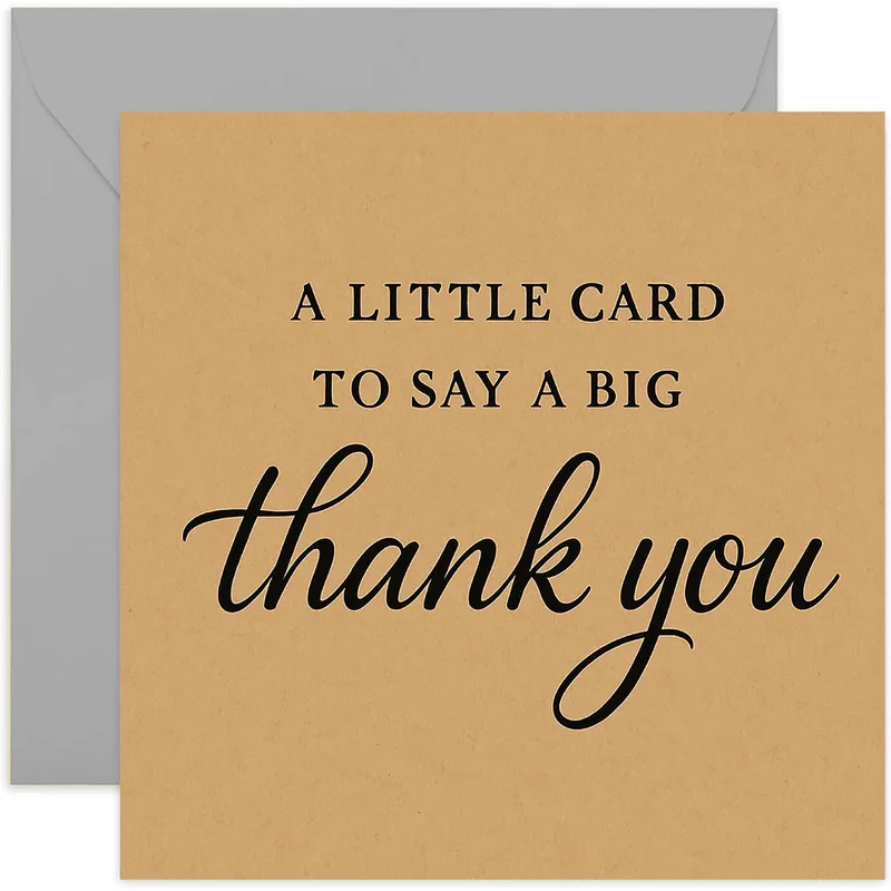 Kraft Thank You Card with a Little Card Sentiment