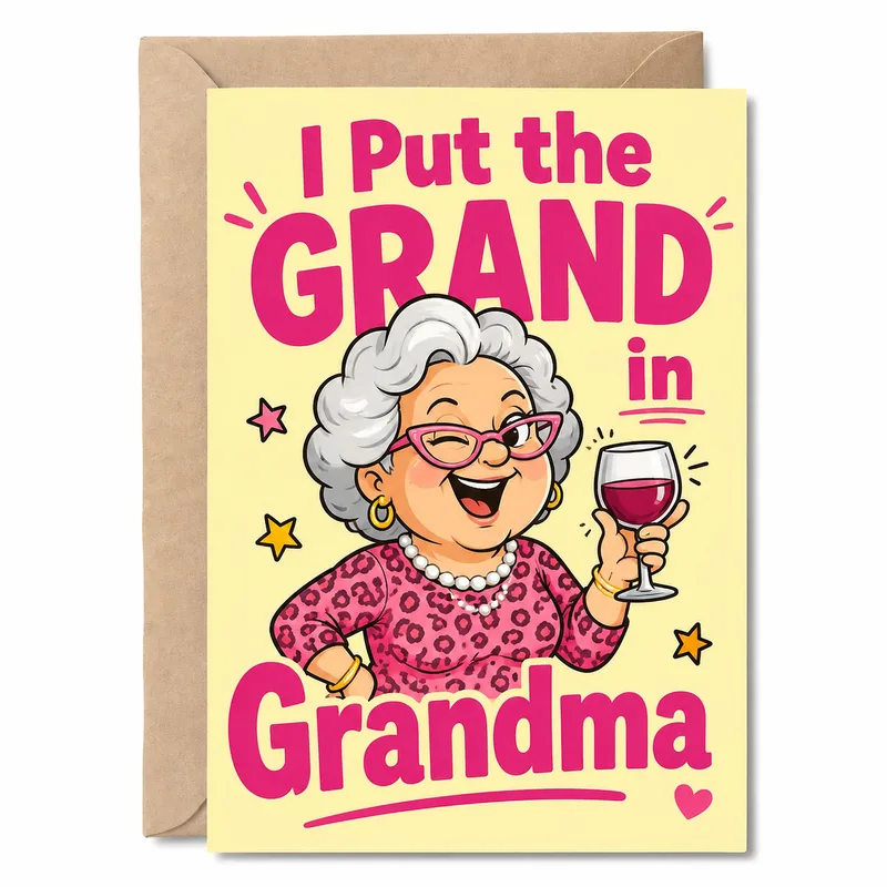Wine Grandma Card: I Put the GRAND in Grandma