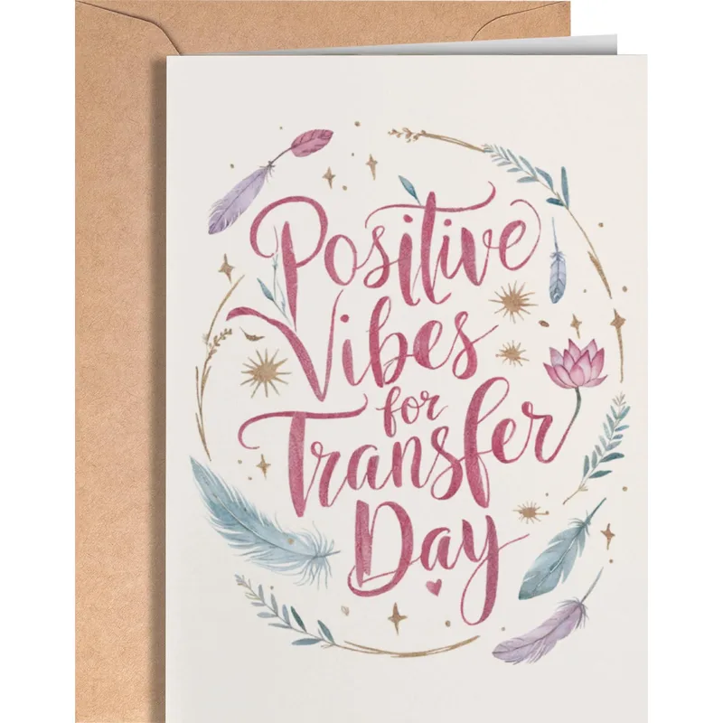 Embryo Transfer Day Card: Positive Vibes for Your Big Day