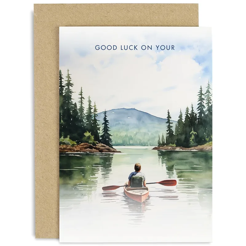 Kayaking Good Luck Card for a Fresh Start
